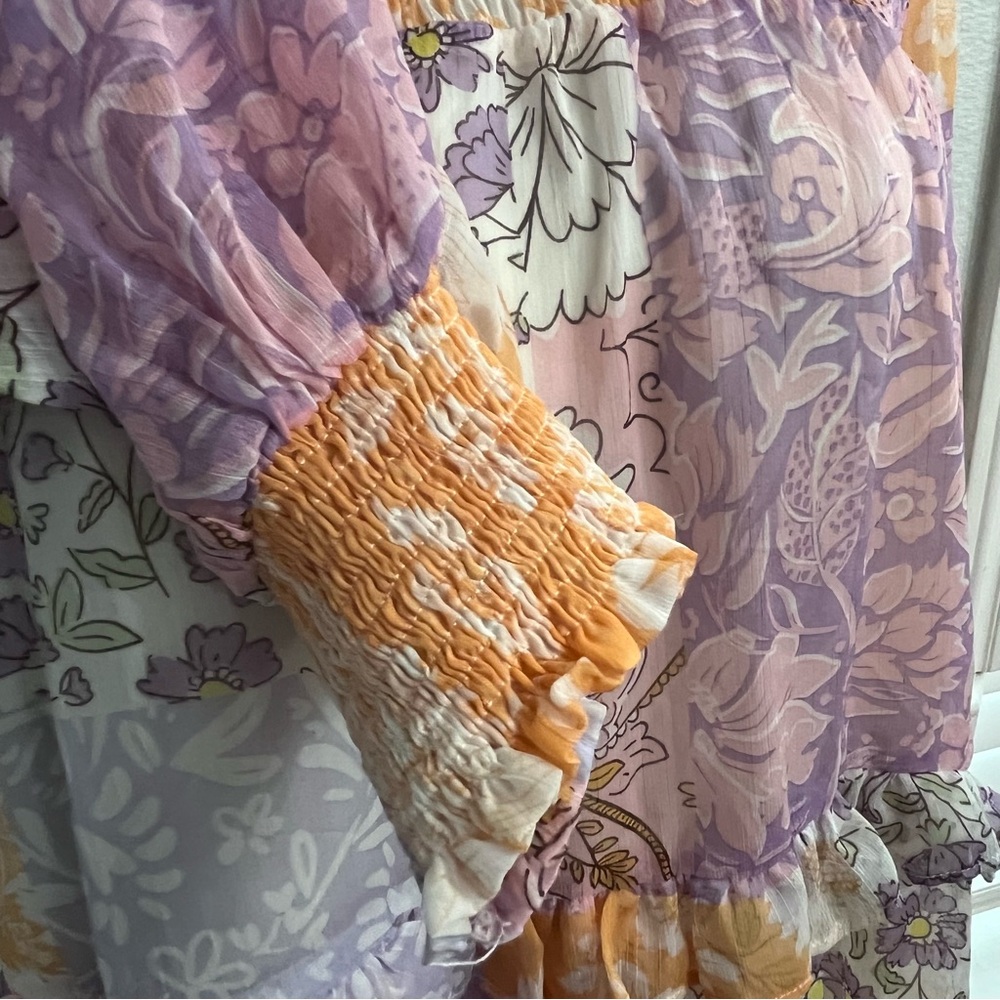 Fate Curve Floral Patchwork Long Sleeve Mock Neck… - image 5